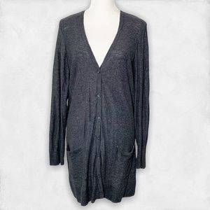Torrid gray cardigan longline v-neck lightweight sweater size 3 charcoal